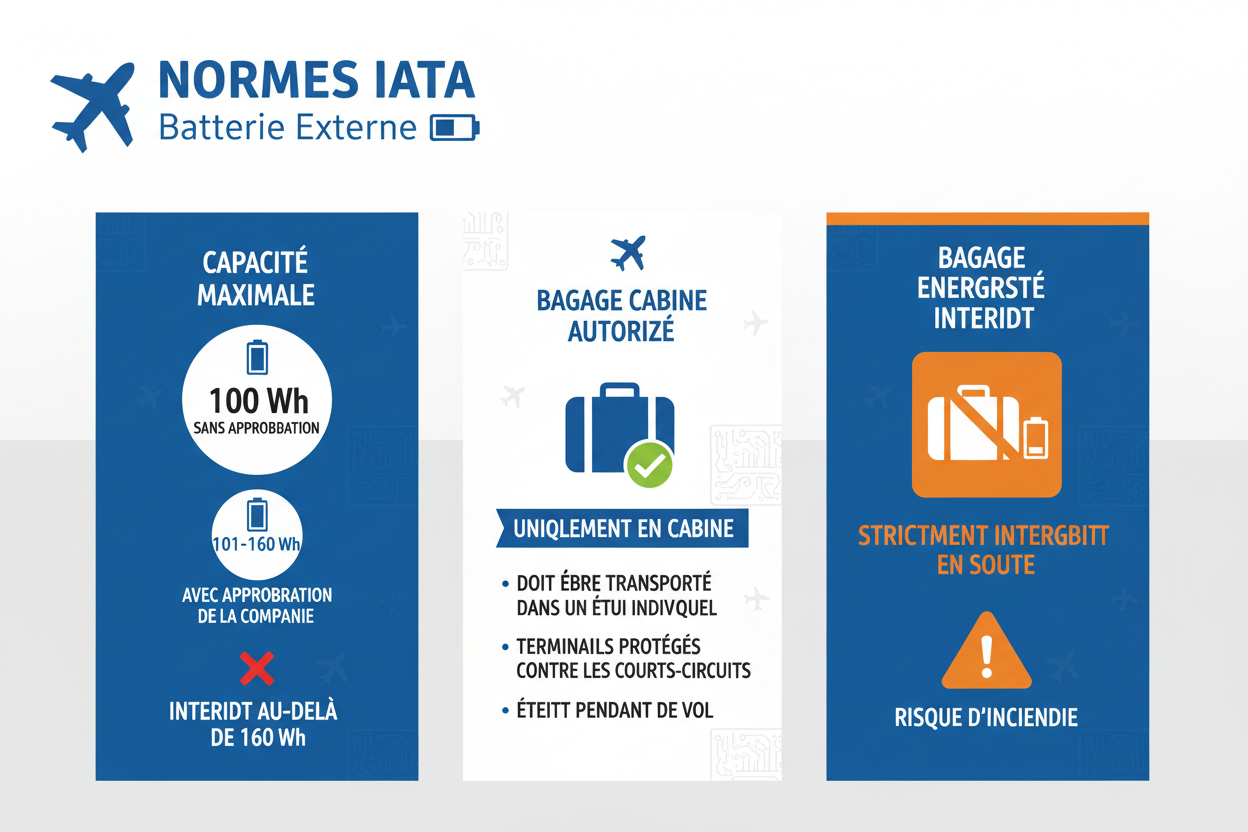 batterie externe norme iata