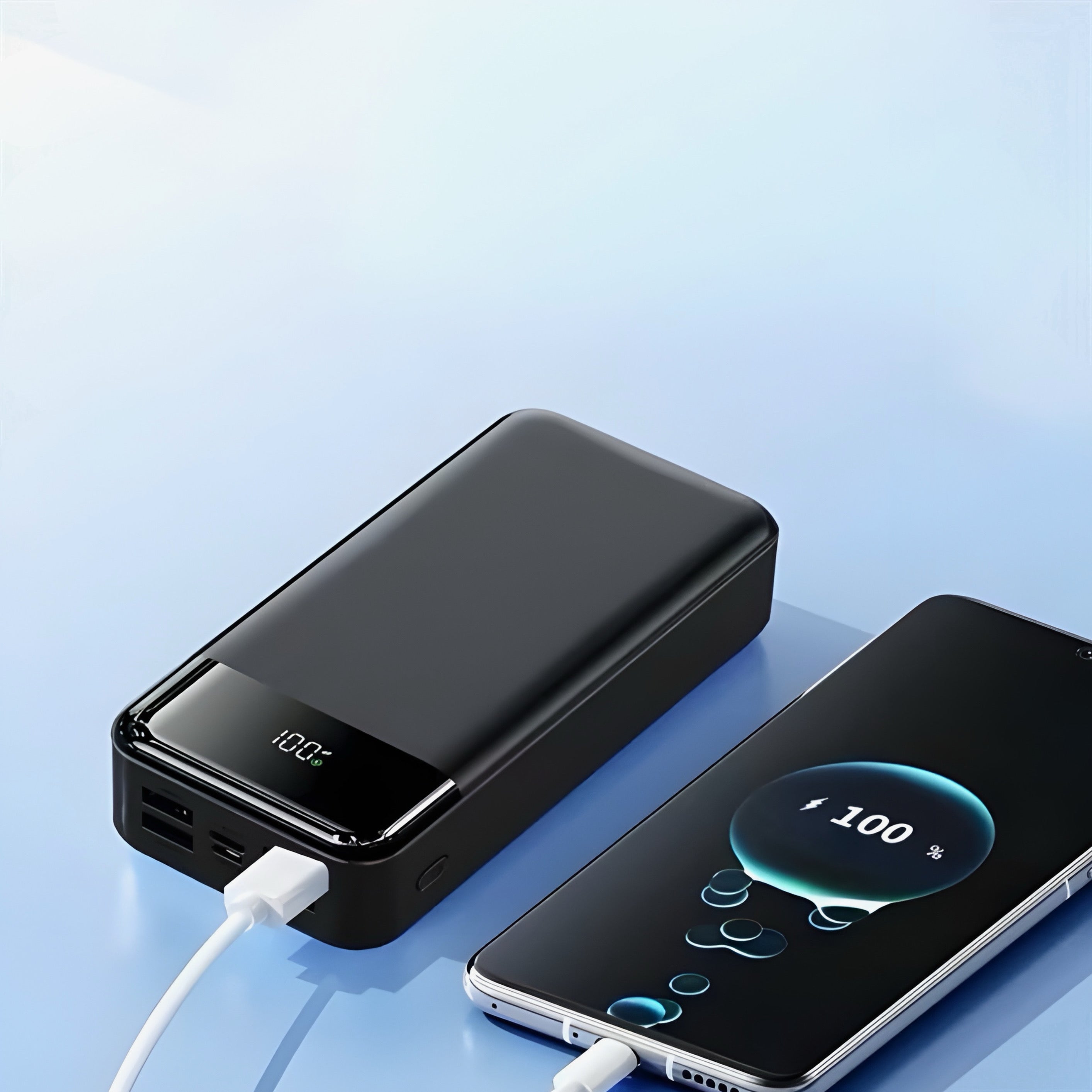 Batterie Externe - Hinne | 50 000 mAh - Compatible Pc Portable - iPhone toutes Générations & Android Samsung ( Blanc )