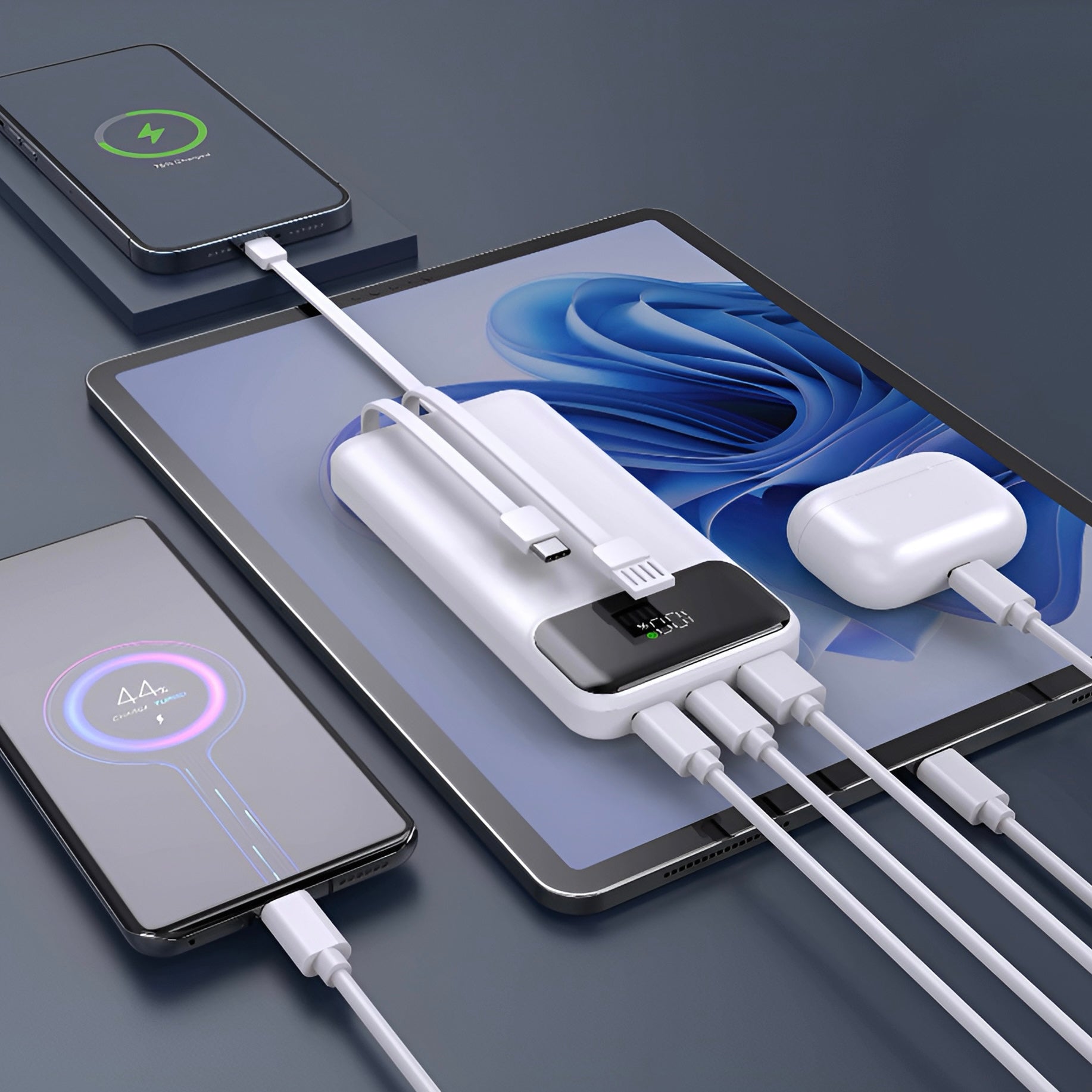 BATTERIE EXTERNE - CHARGEUR UNIVERSEL + ÉCRAN DE CHARGE