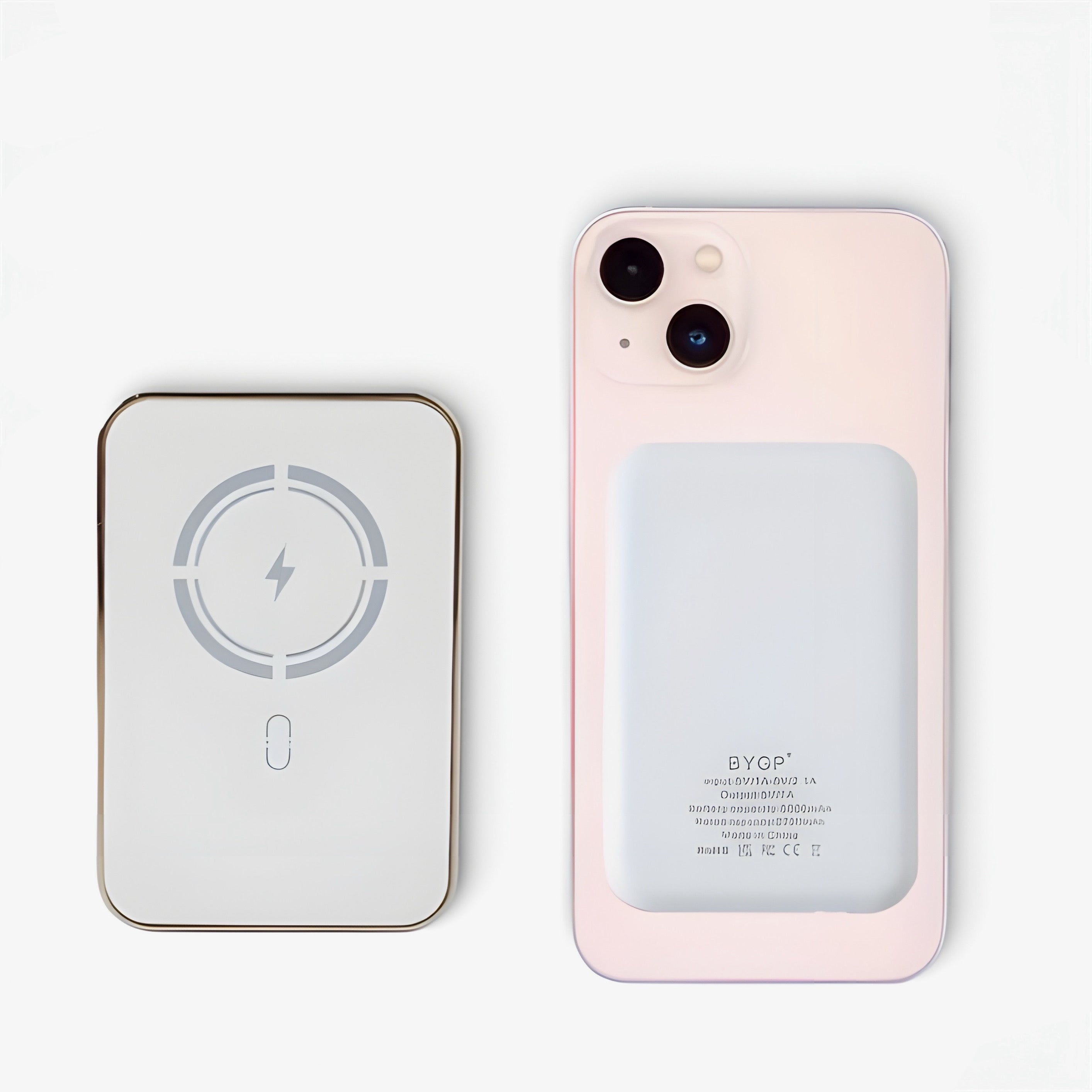 Batterie Externe - Byp | 5 000 mAh - Recharge Magnétique - Compatible iPhone & Android Samsung ( Violet )